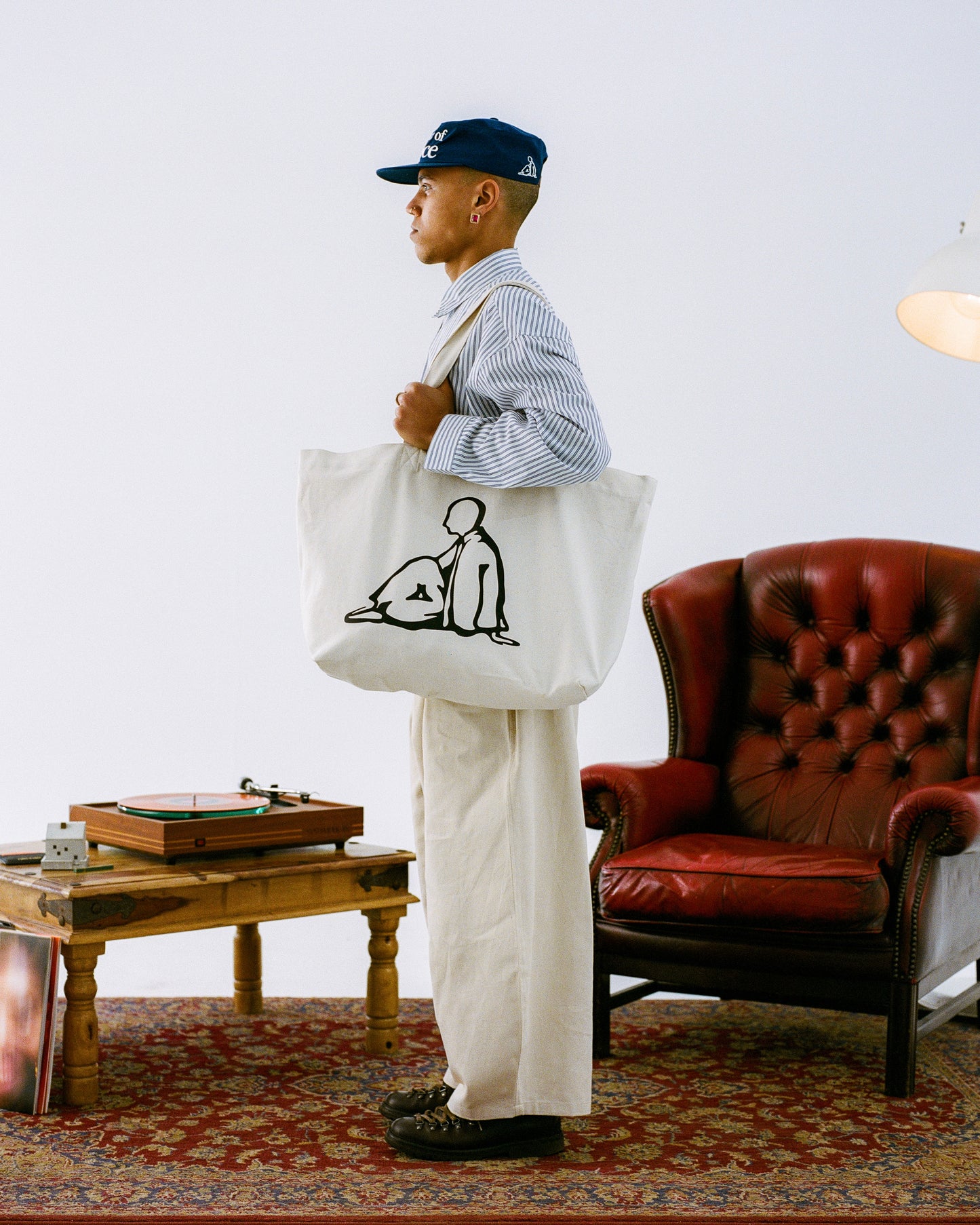 place tote bag - natural/black