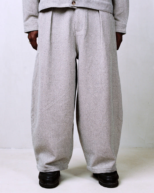foster trouser - pearl/cocoa