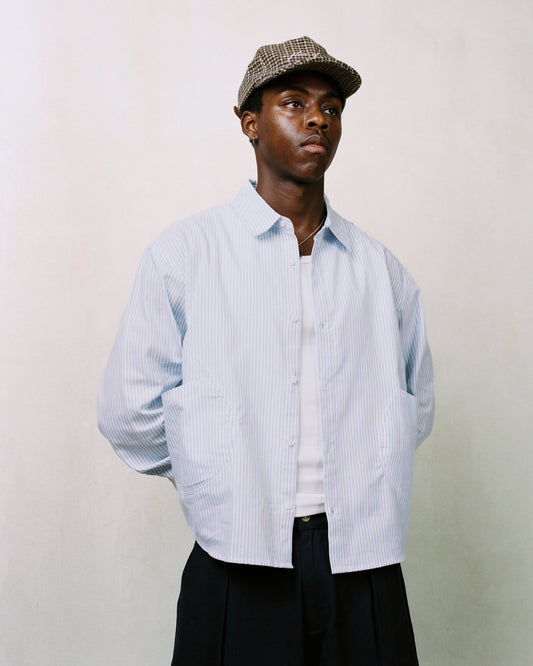 swindells shirt - sky/ivory