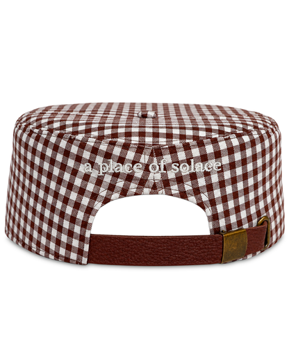insignia pillbox cap - cocoa/ivory
