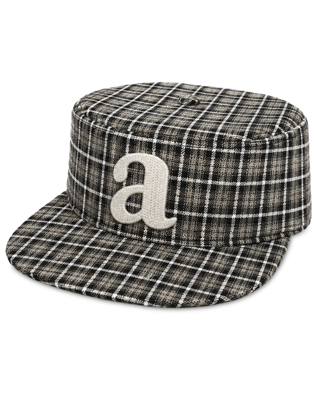 "a" pillbox cap - ivory/black