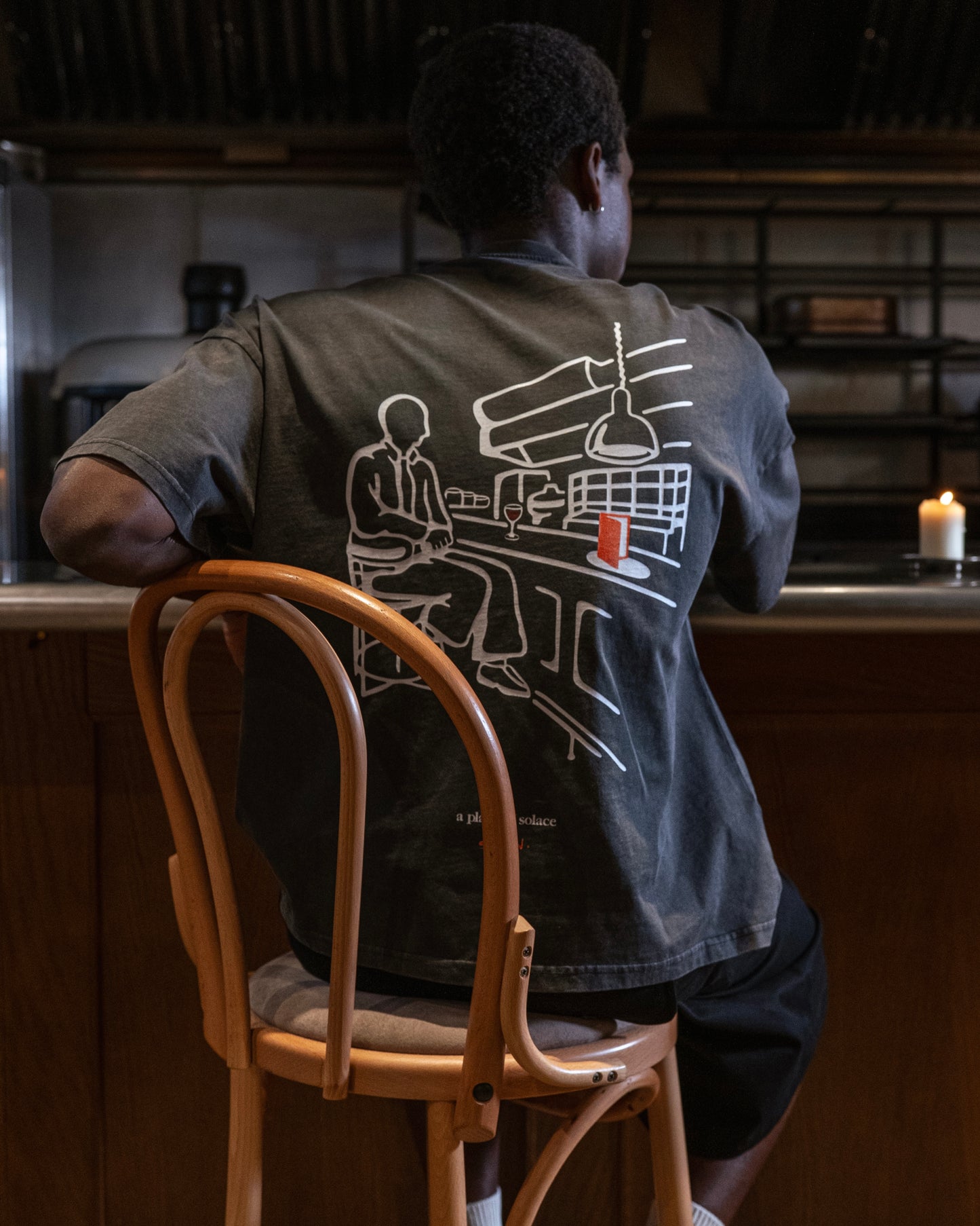 chef tee - charcoal/carrot