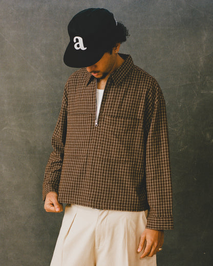 lindley half zip - cocoa/ivory
