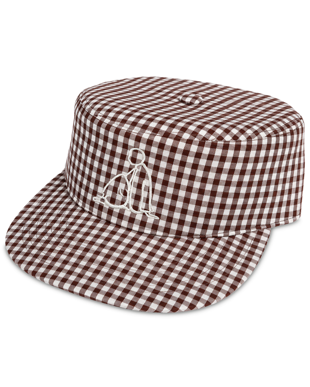 insignia pillbox cap - cocoa/ivory