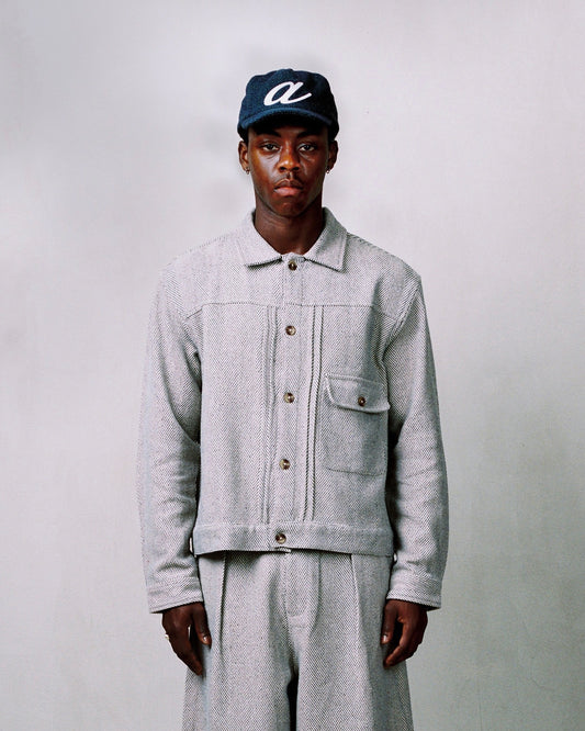bennett jacket - pearl/cocoa
