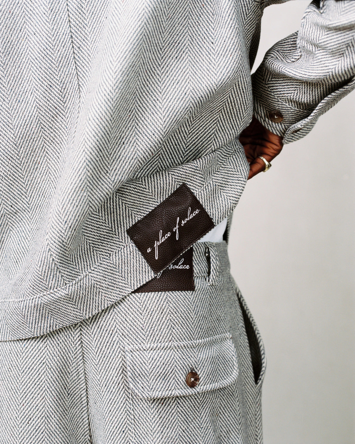 bennett jacket - pearl/cocoa