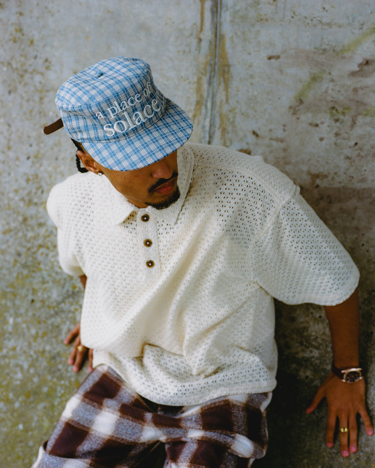 type pillbox cap - sky/ivory