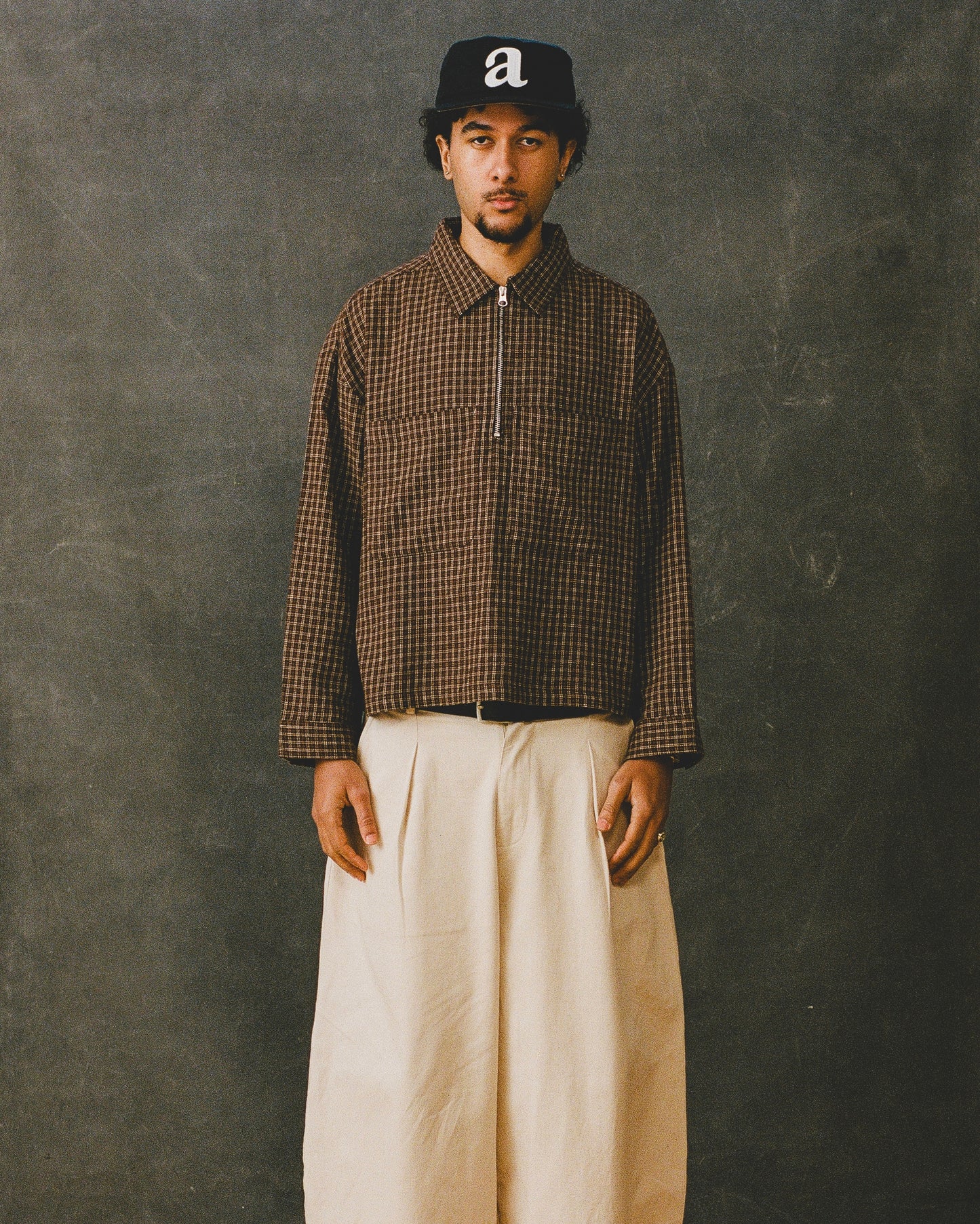 lindley half zip - cocoa/ivory