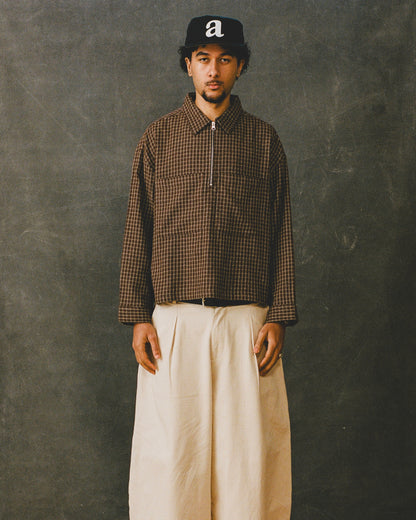 lindley half zip - cocoa/ivory