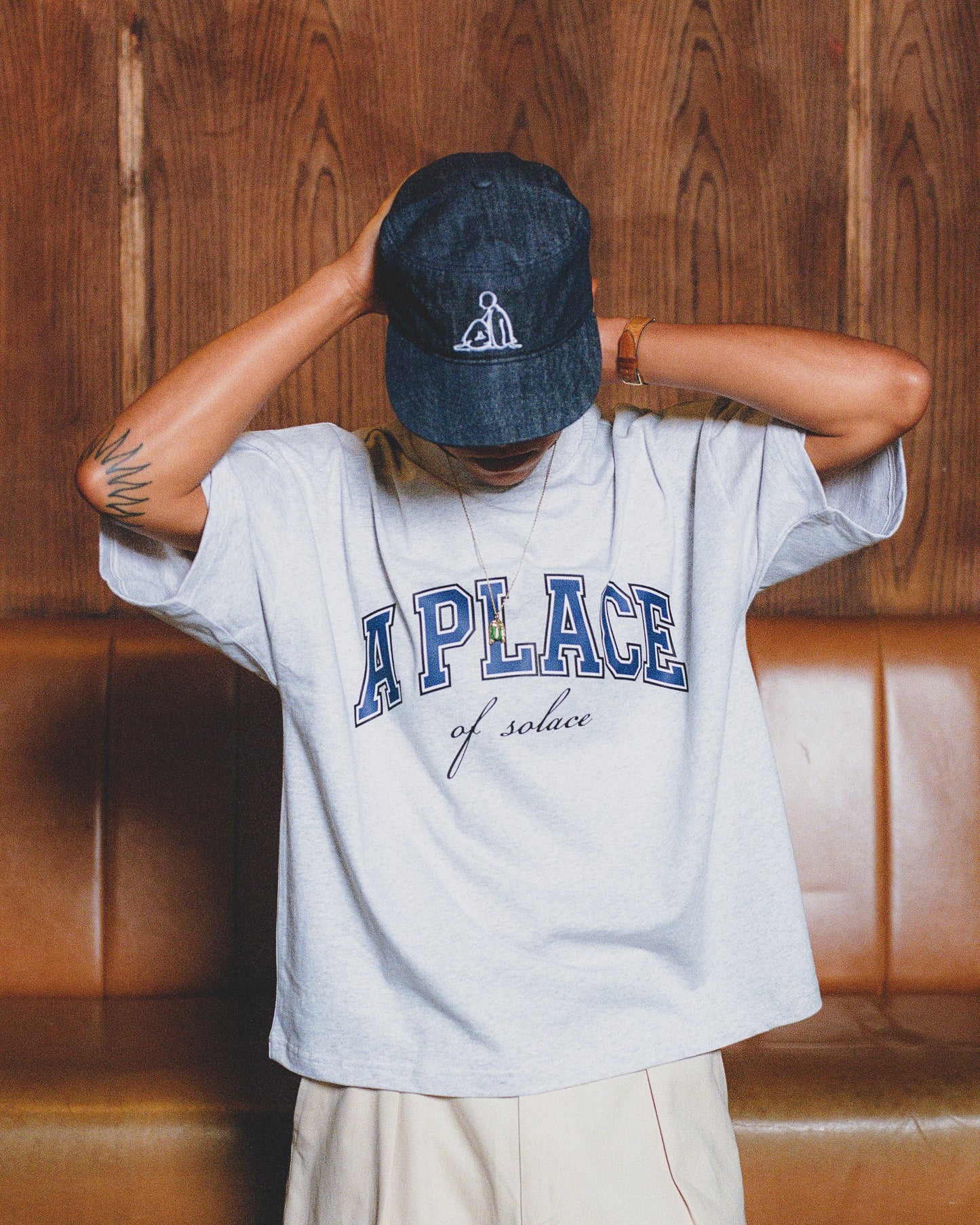 academy tee - heather/midnight