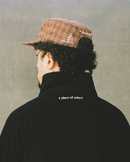 "a" pillbox cap - cocoa/ivory