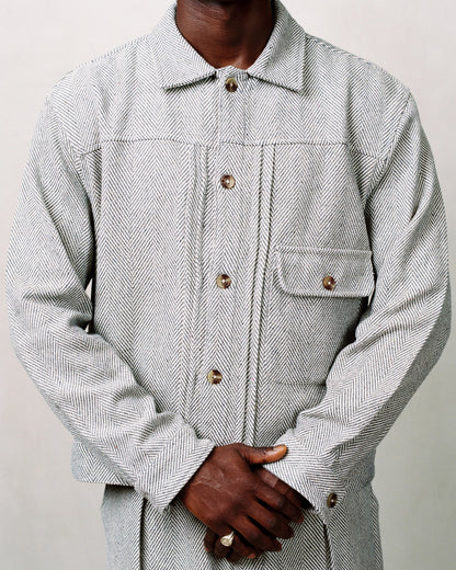 bennett jacket - pearl/cocoa