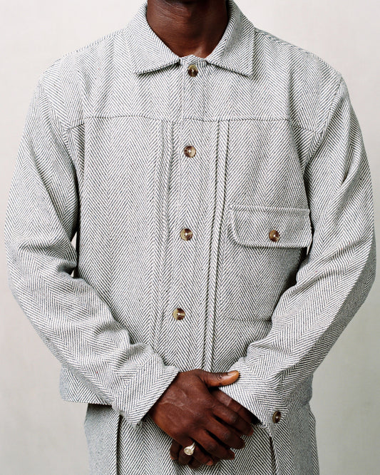 bennett jacket - pearl/cocoa