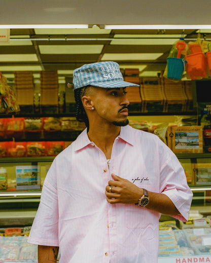 type pillbox cap - sky/ivory