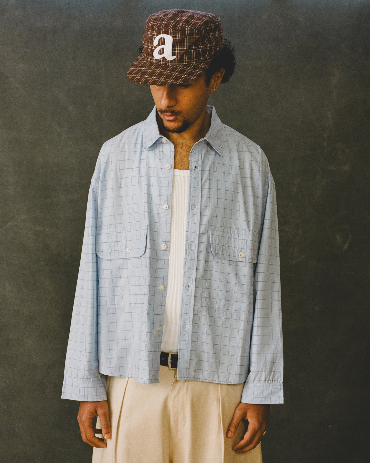 grafton shirt - sky/ivory