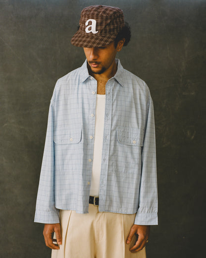 grafton shirt - sky/ivory