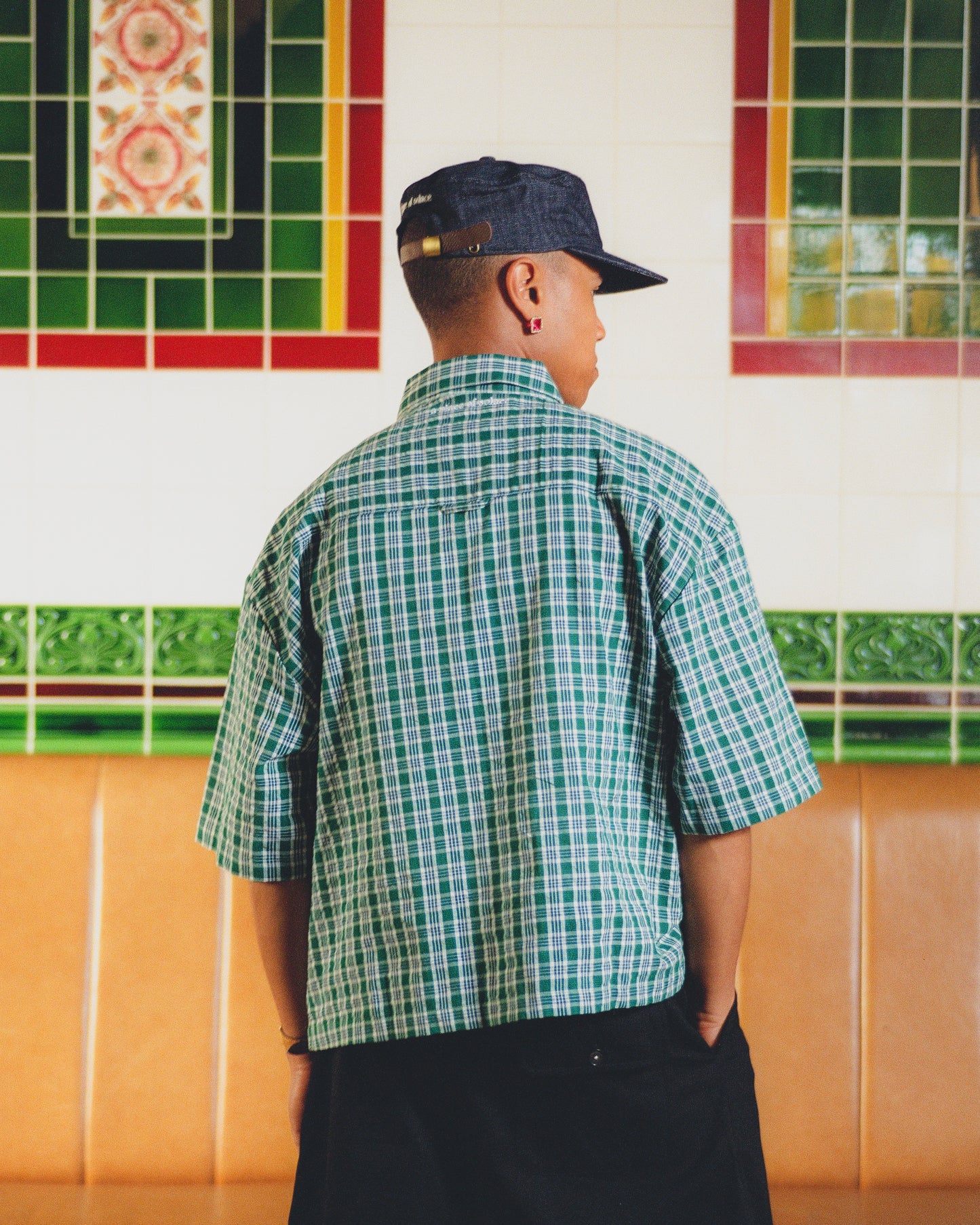 benjamin half zip - emerald/cobalt