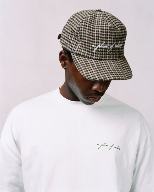 cursive cap - biscuit/ivory