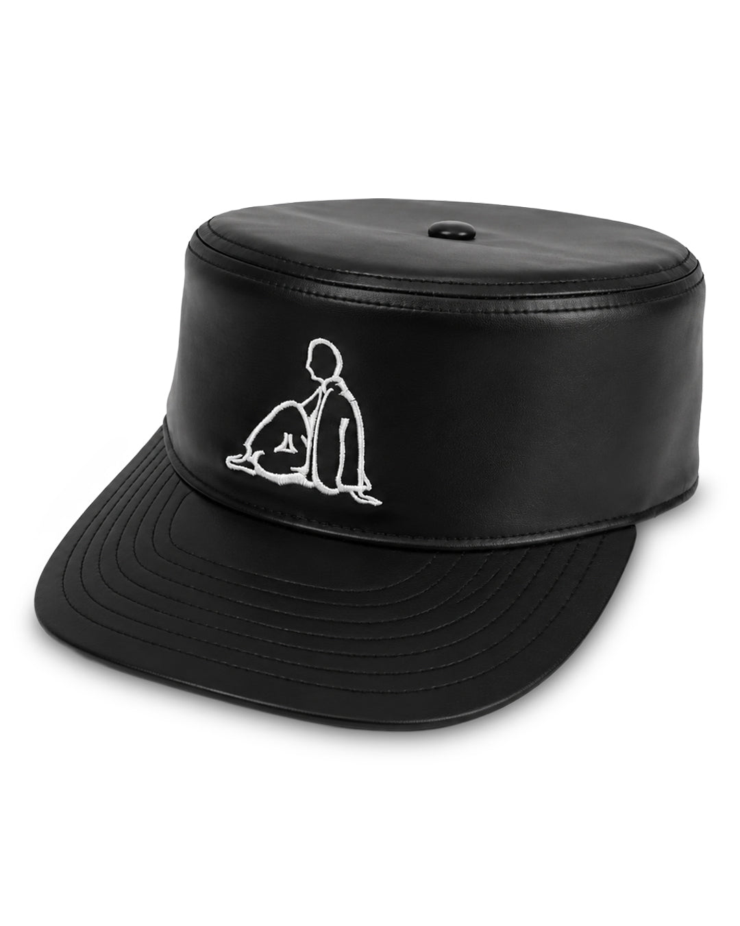 insignia pillbox cap - oil/ivory