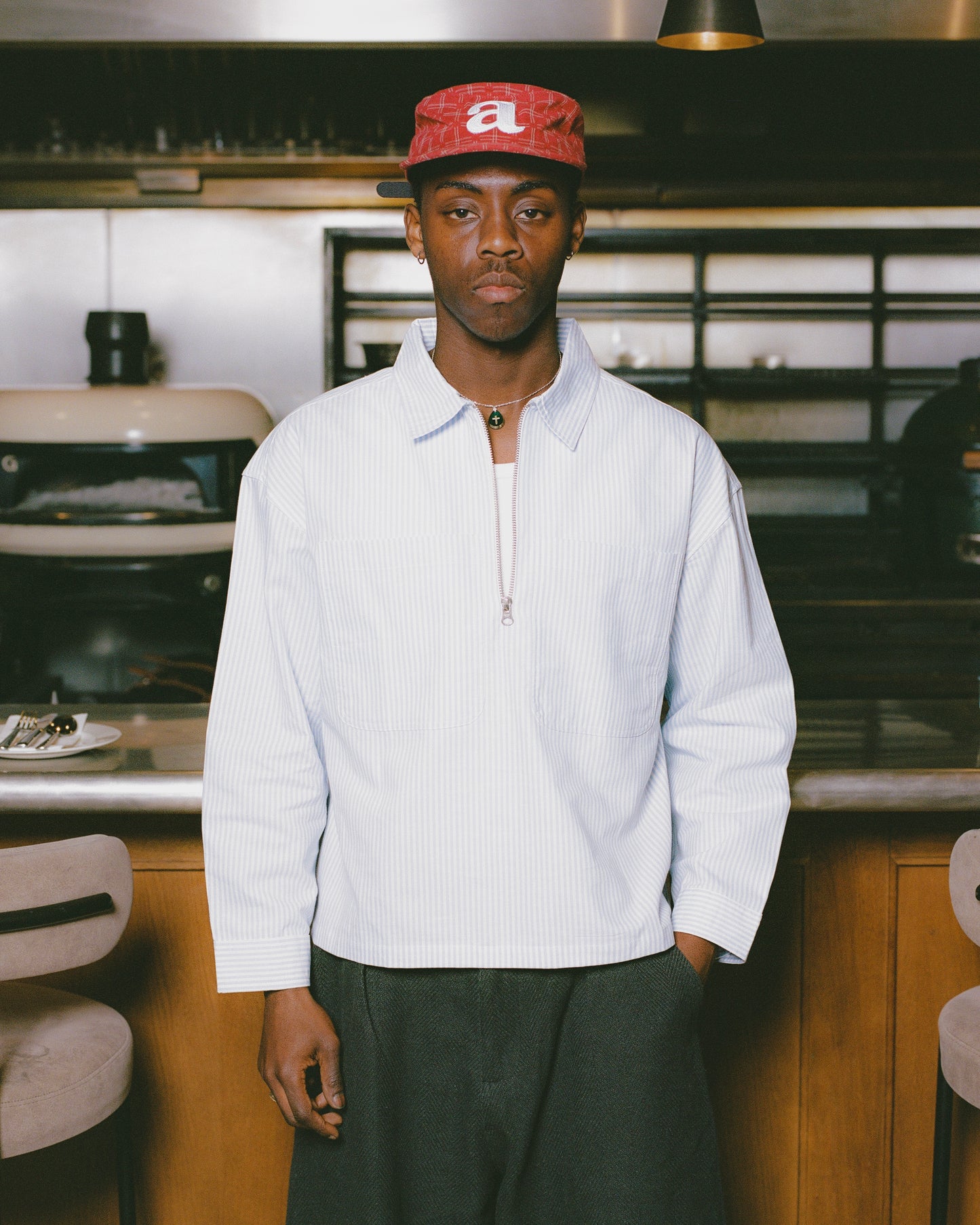 hesketh half zip - sky/fresno