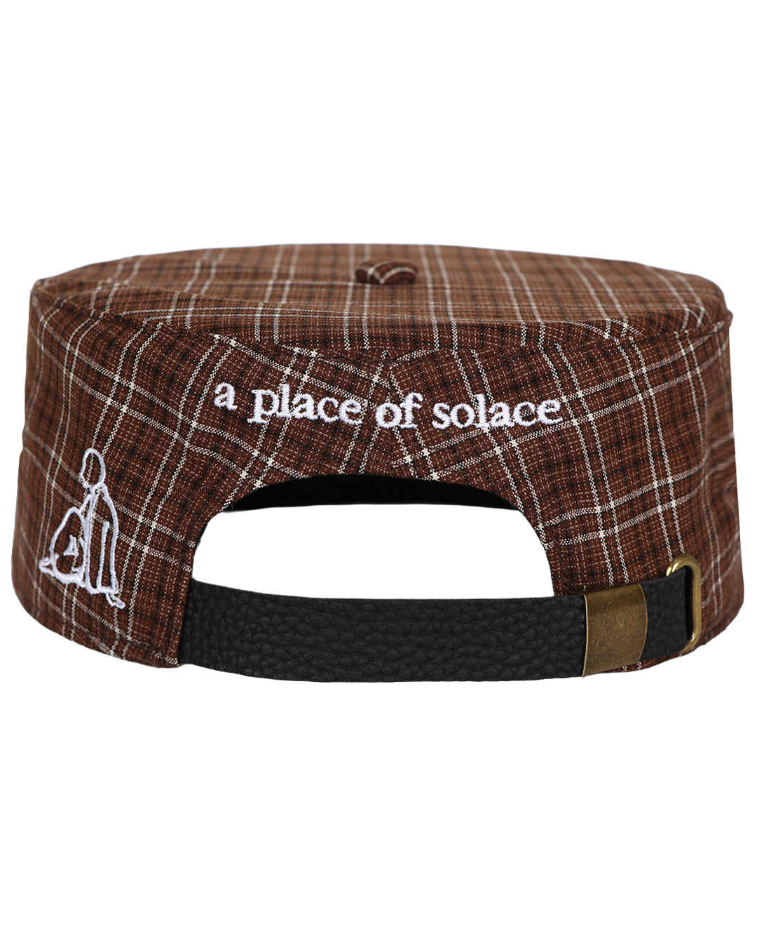 "a" pillbox cap - cocoa/ivory