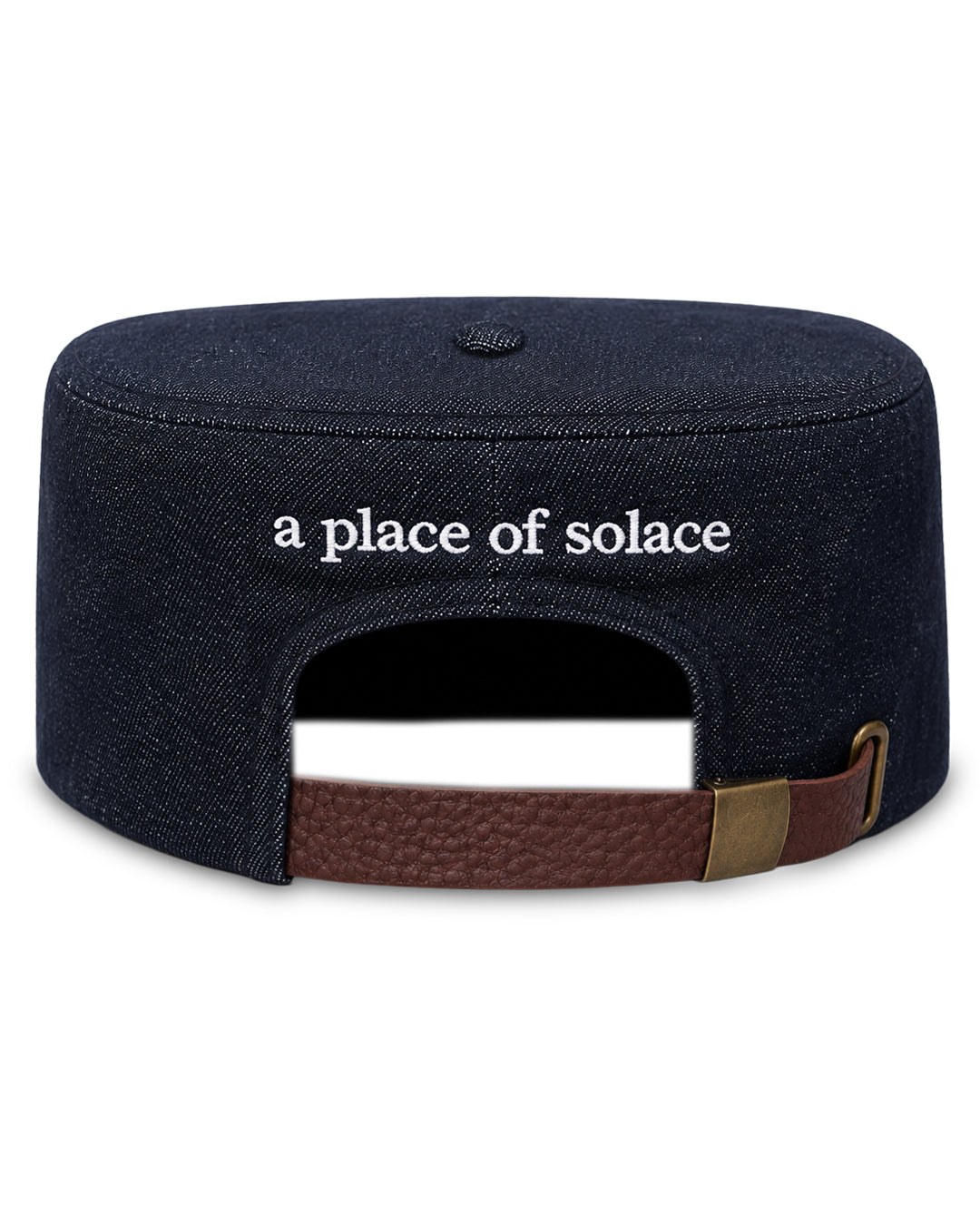 insignia pillbox cap - indigo/ivory
