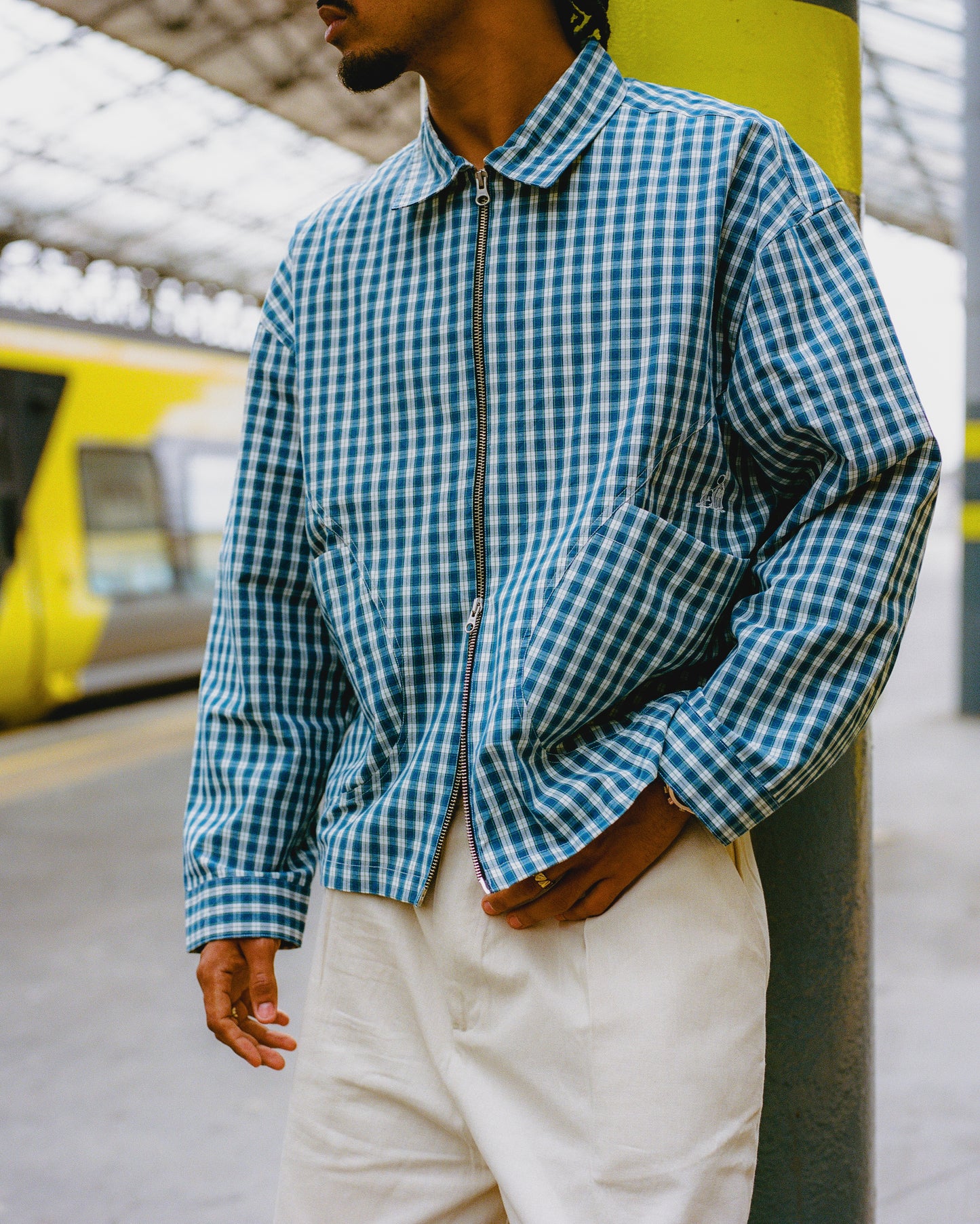 day jacket - ocean/ivory