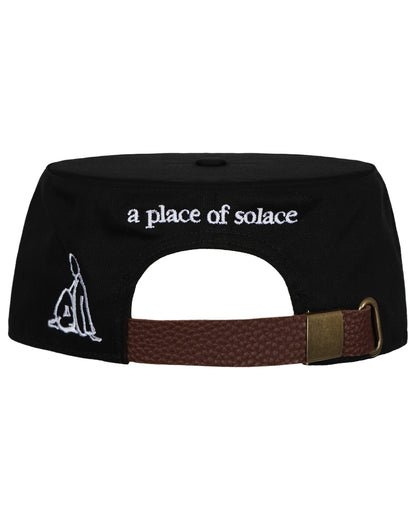 "a" pillbox cap - black/ivory
