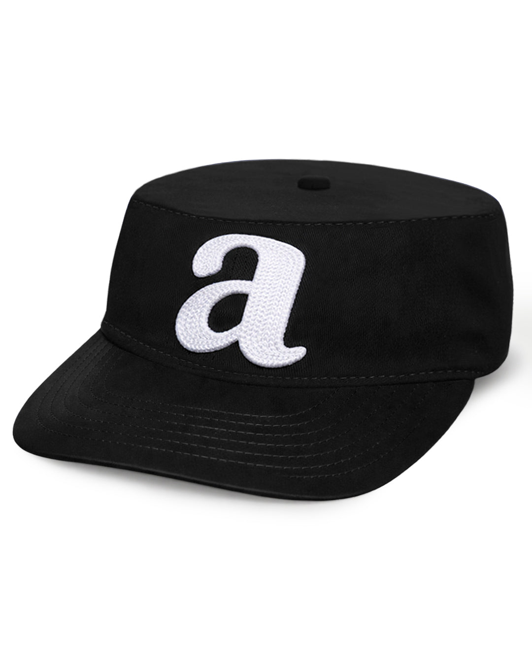 "a" pillbox cap - black/ivory