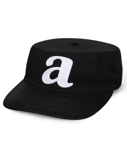 "a" pillbox cap - black/ivory
