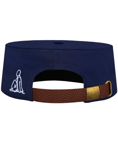 type pillbox cap - indigo/ivory