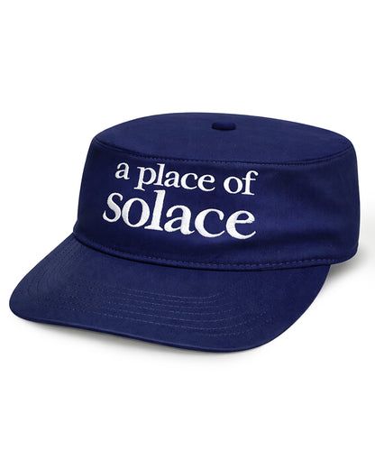 type pillbox cap - indigo/ivory
