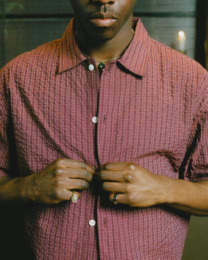 lampwick shirt - sarsaparilla/ivory