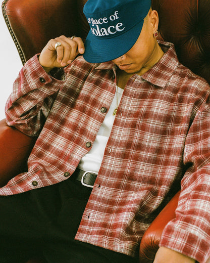 peckham overshirt - bordeaux/cloud