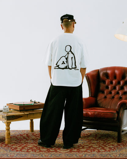 place tee - ivory/black