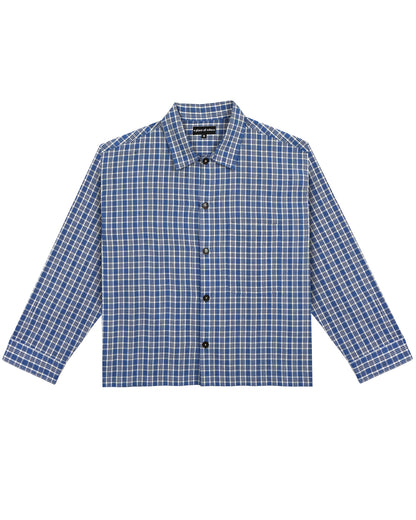 gillian shirt - cobalt/ivory