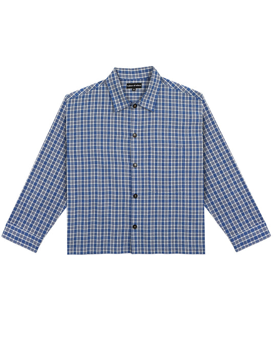 gillian shirt - cobalt/ivory