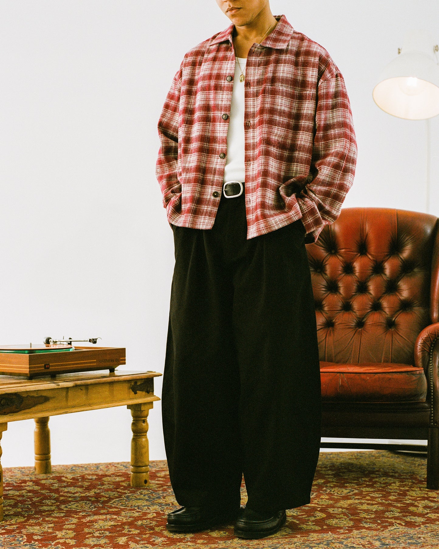 peckham overshirt - bordeaux/cloud